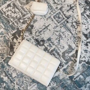 White Quilted Crossbody Bag